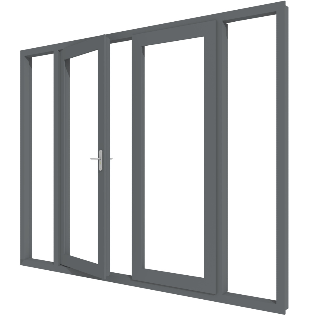 Aluminium Doppel-Drehtür (Stulp) mit zwei Seitenlichtern